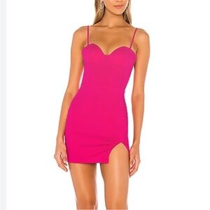 Superdown Oliviah Bustier Hot Pink Sexy Bodycon Mini Dress XS Extra Small NEW